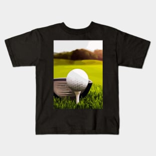 Golf Ball Tee Off Kids T-Shirt